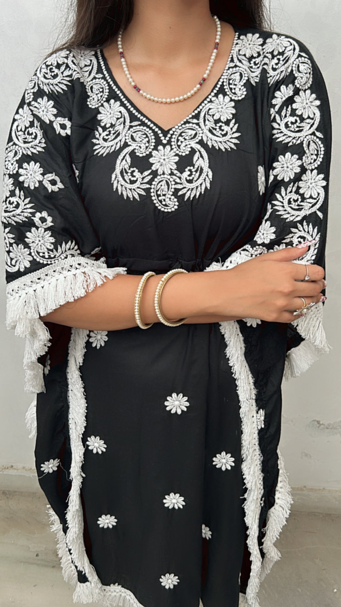 Sarvari Chikankari Kaftan