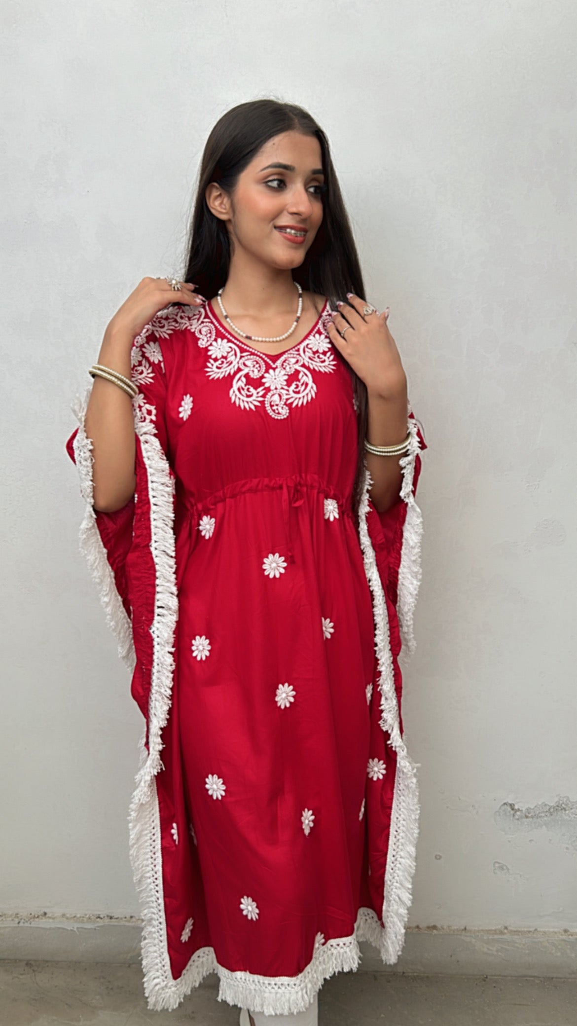 Sarvari Chikankari Kaftan