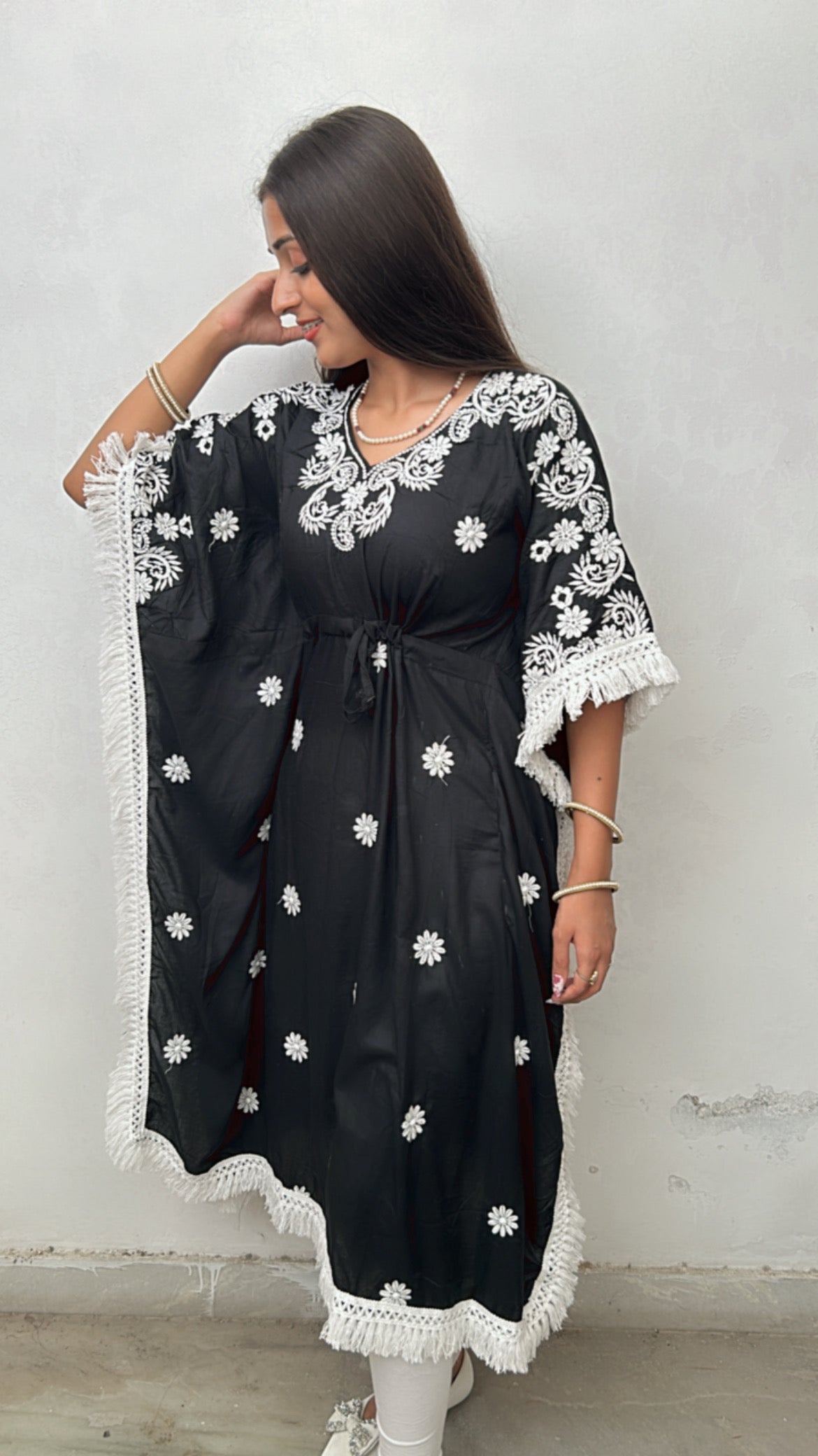 Sarvari Chikankari Kaftan