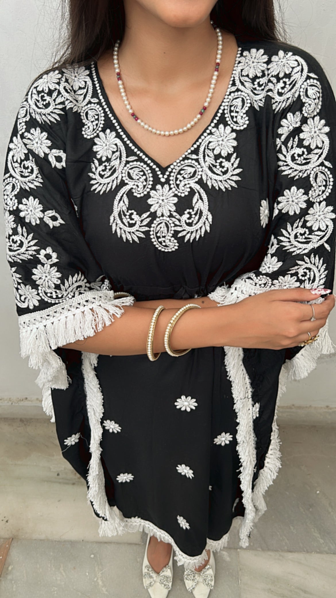 Sarvari Chikankari Kaftan