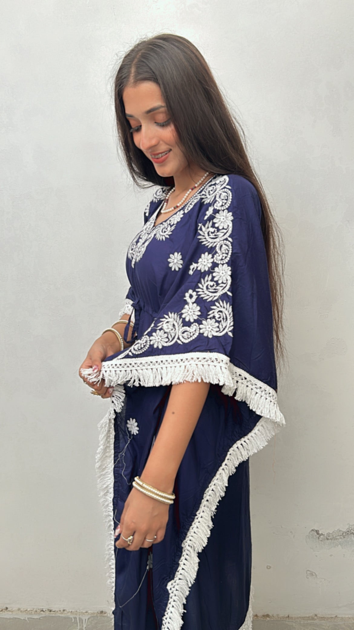 Sarvari Chikankari Kaftan