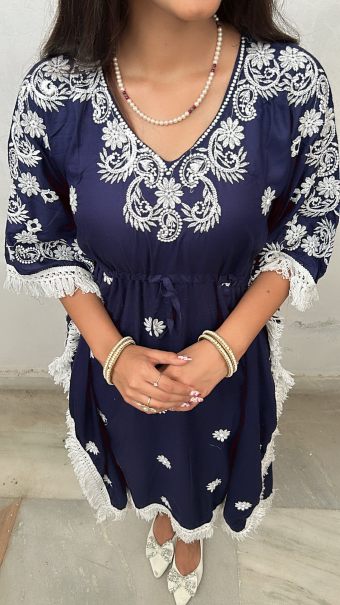 Sarvari Chikankari Kaftan