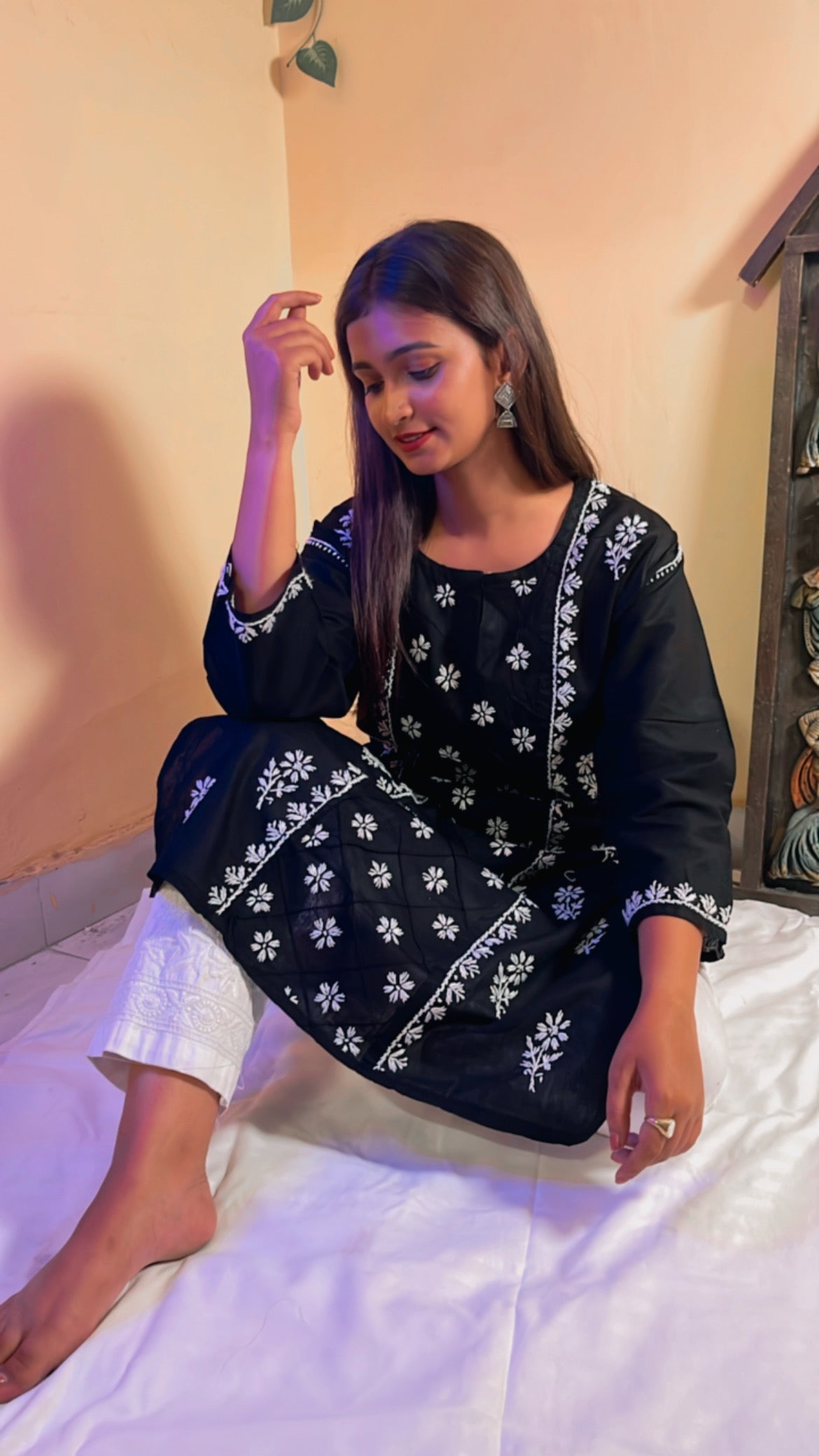 Varanari Chikankari Straight Kurti