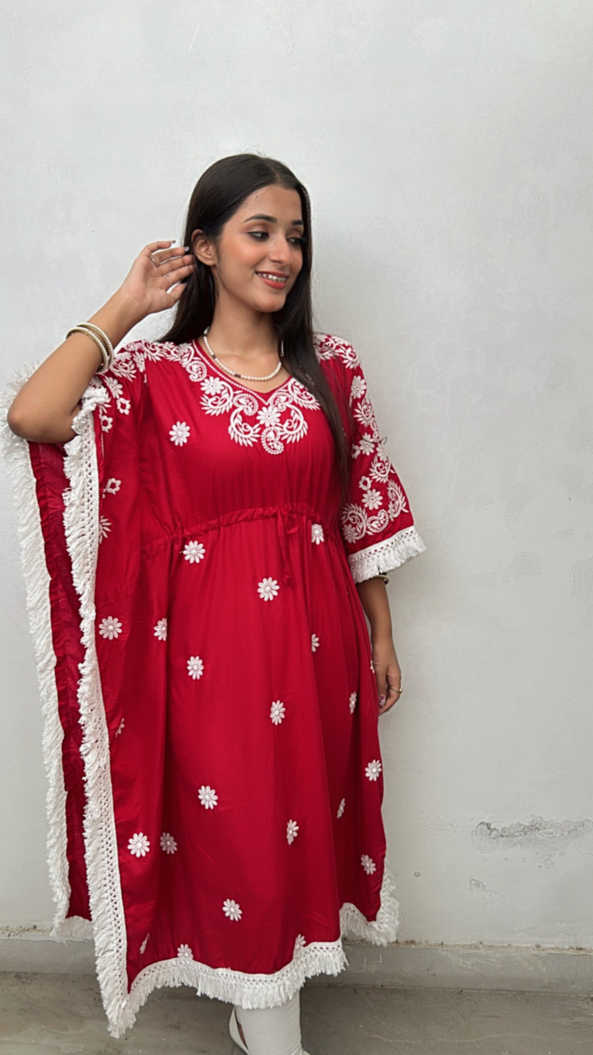 Sarvari Chikankari Kaftan