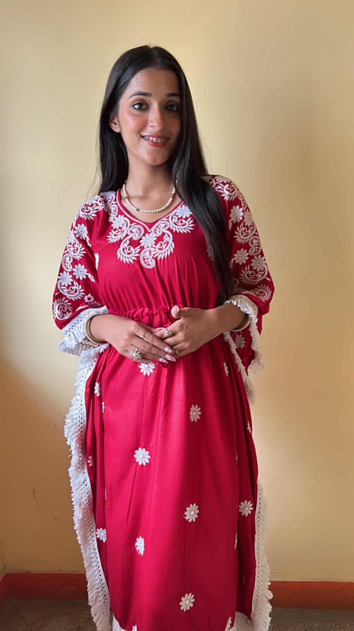 Sarvari Chikankari Kaftan