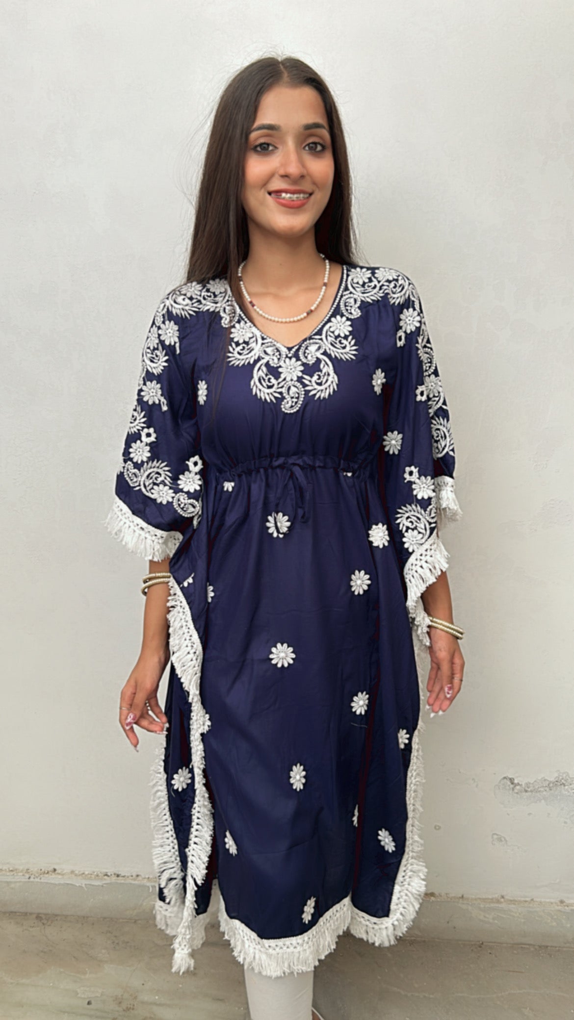 Sarvari Chikankari Kaftan