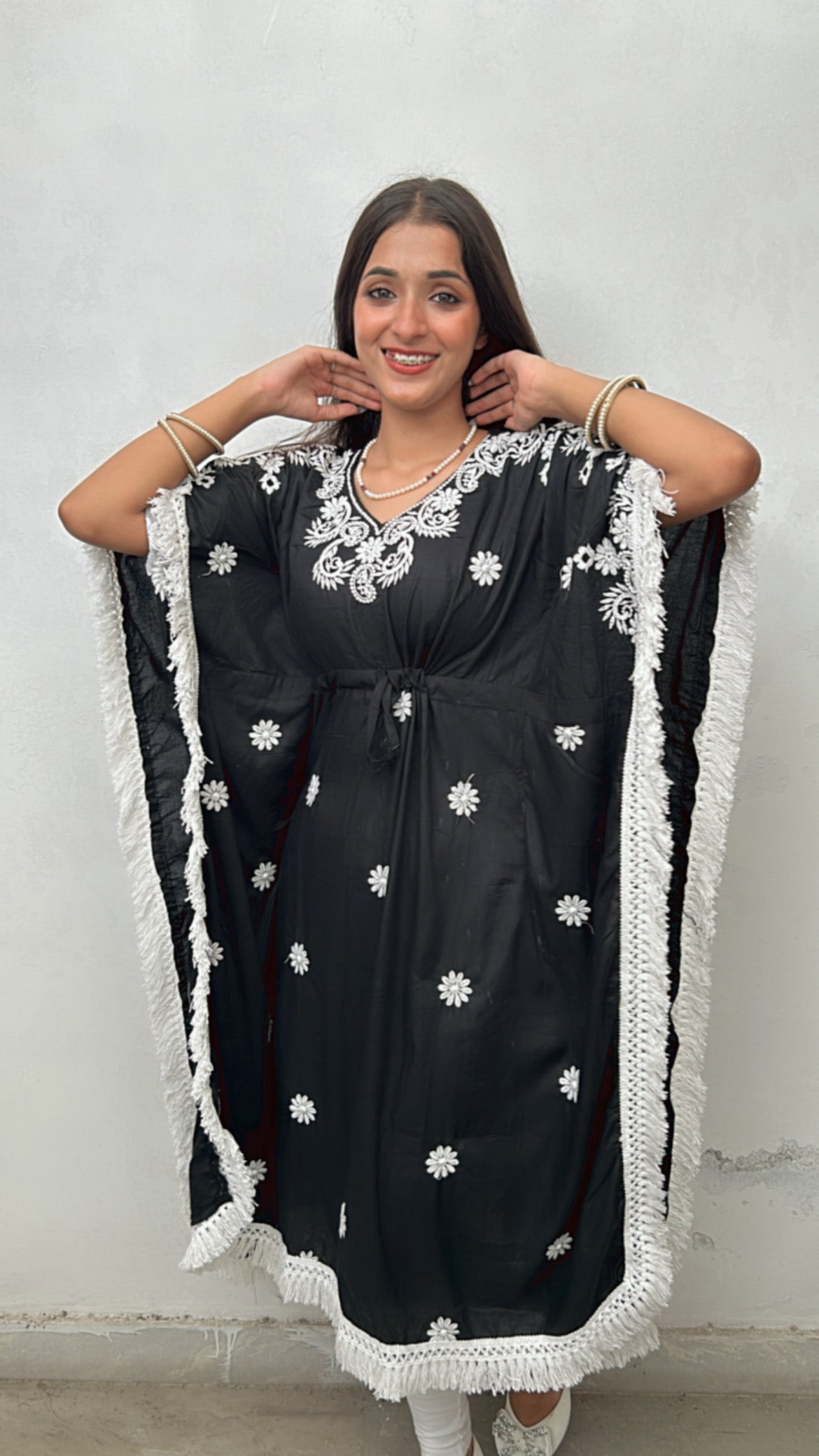 Sarvari Chikankari Kaftan