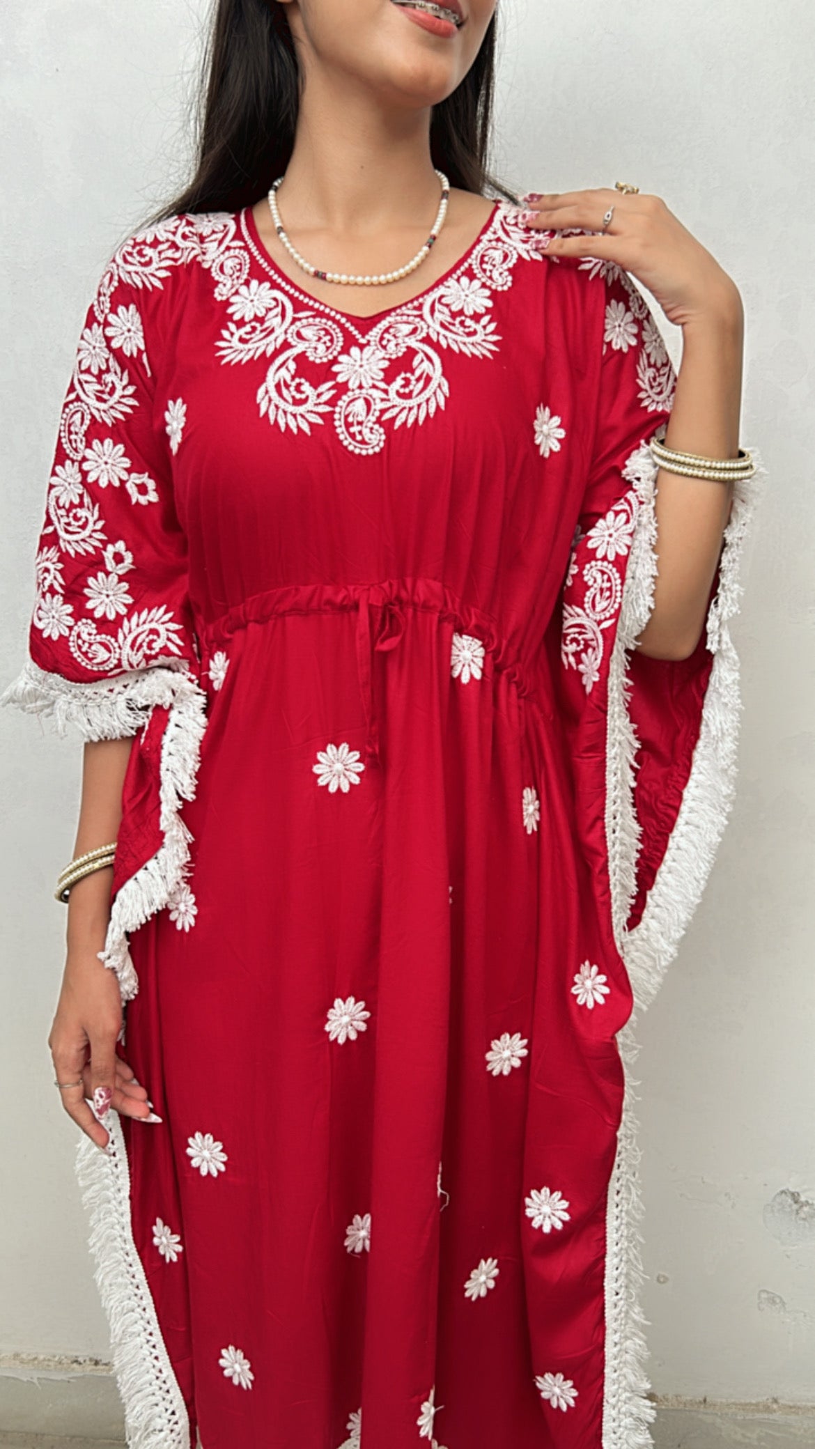 Sarvari Chikankari Kaftan