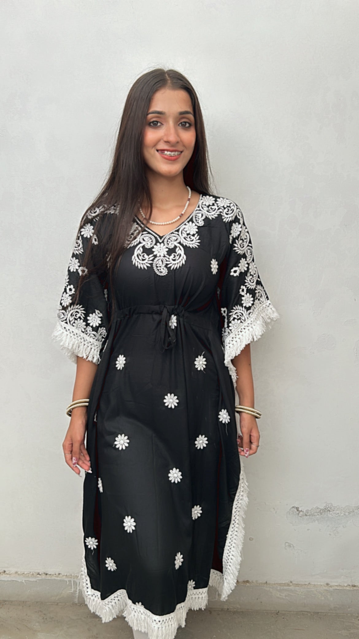 Sarvari Chikankari Kaftan