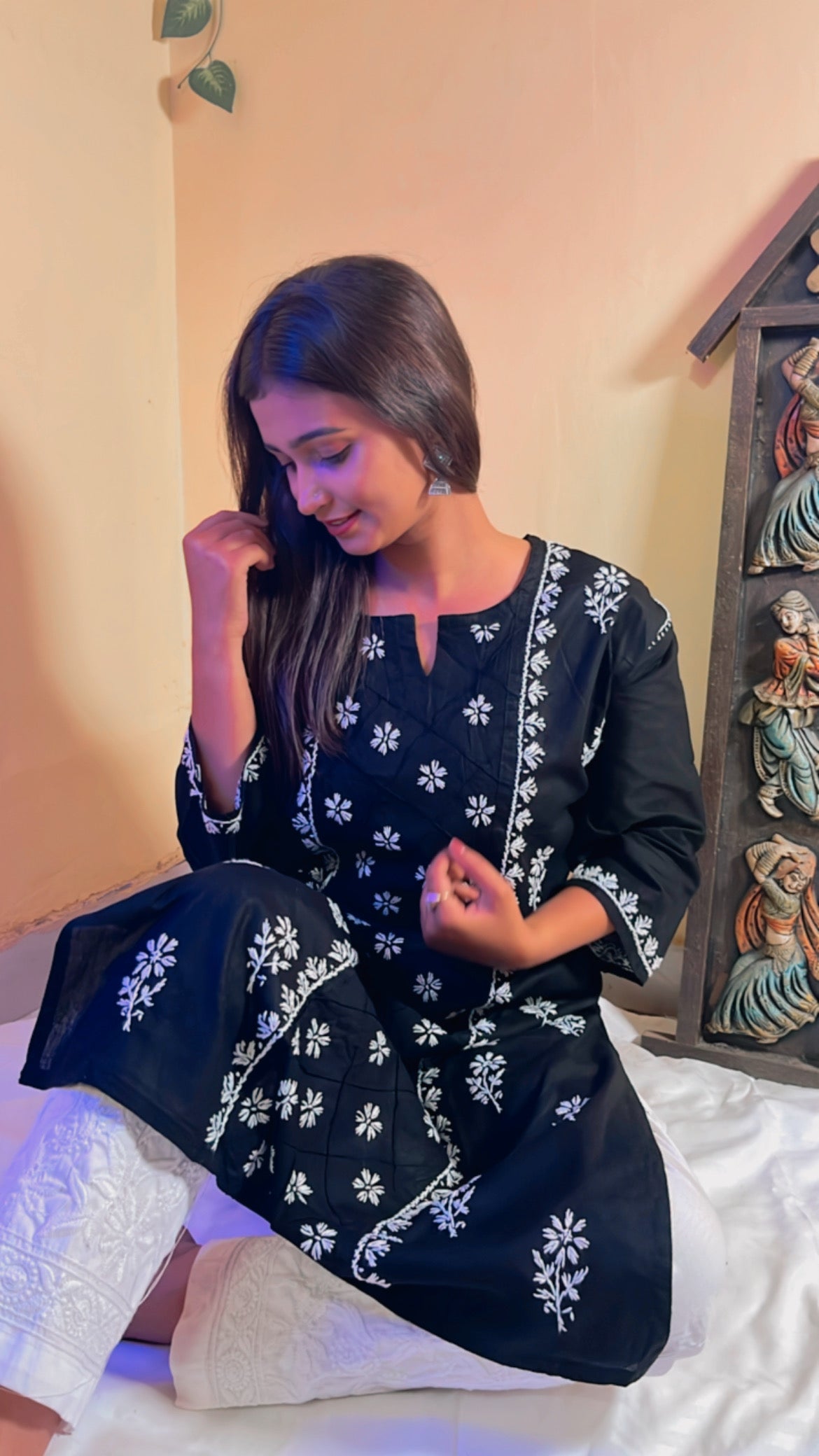 Varanari Chikankari Straight Kurti