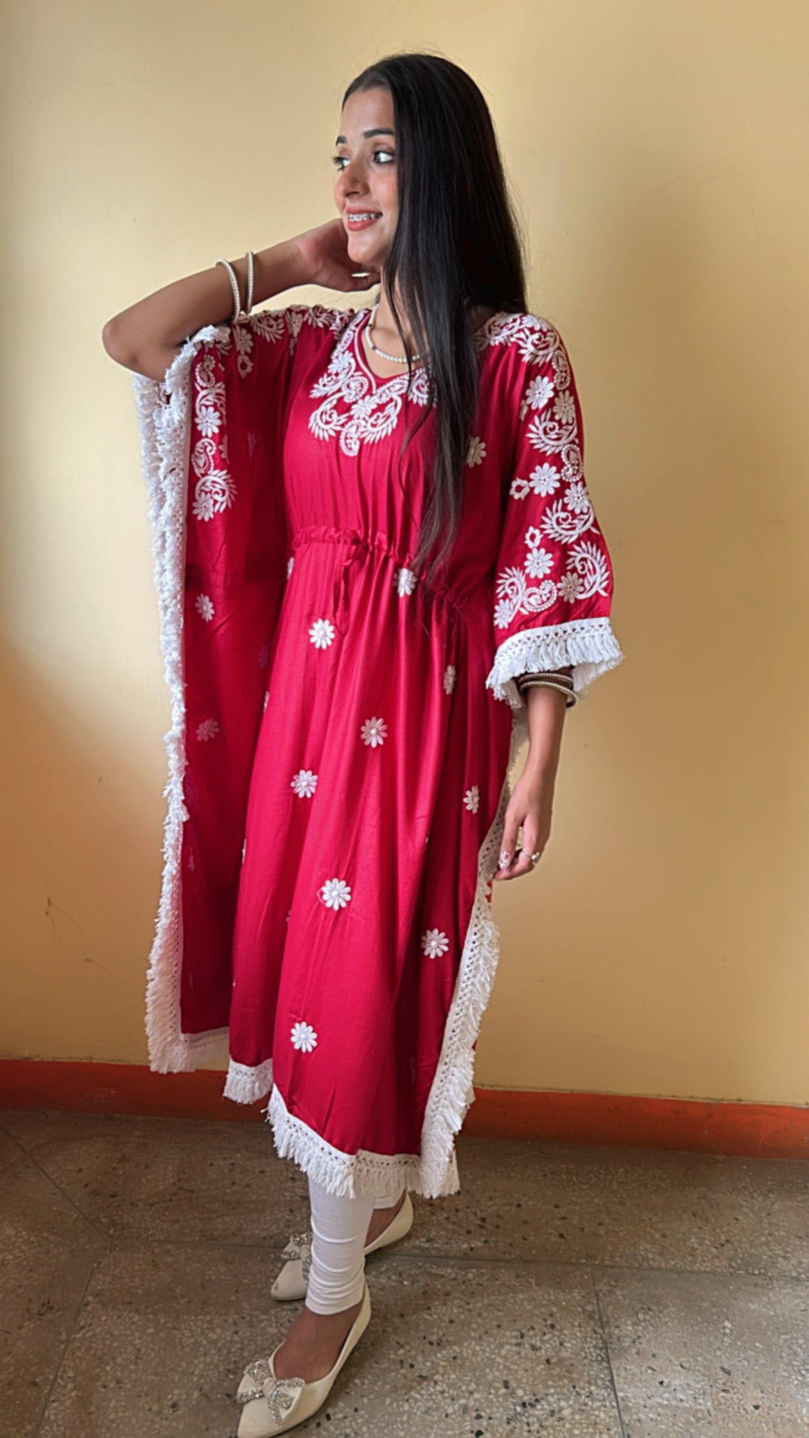 Sarvari Chikankari Kaftan