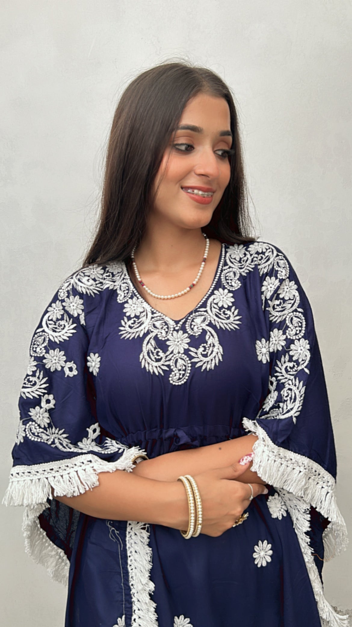 Sarvari Chikankari Kaftan