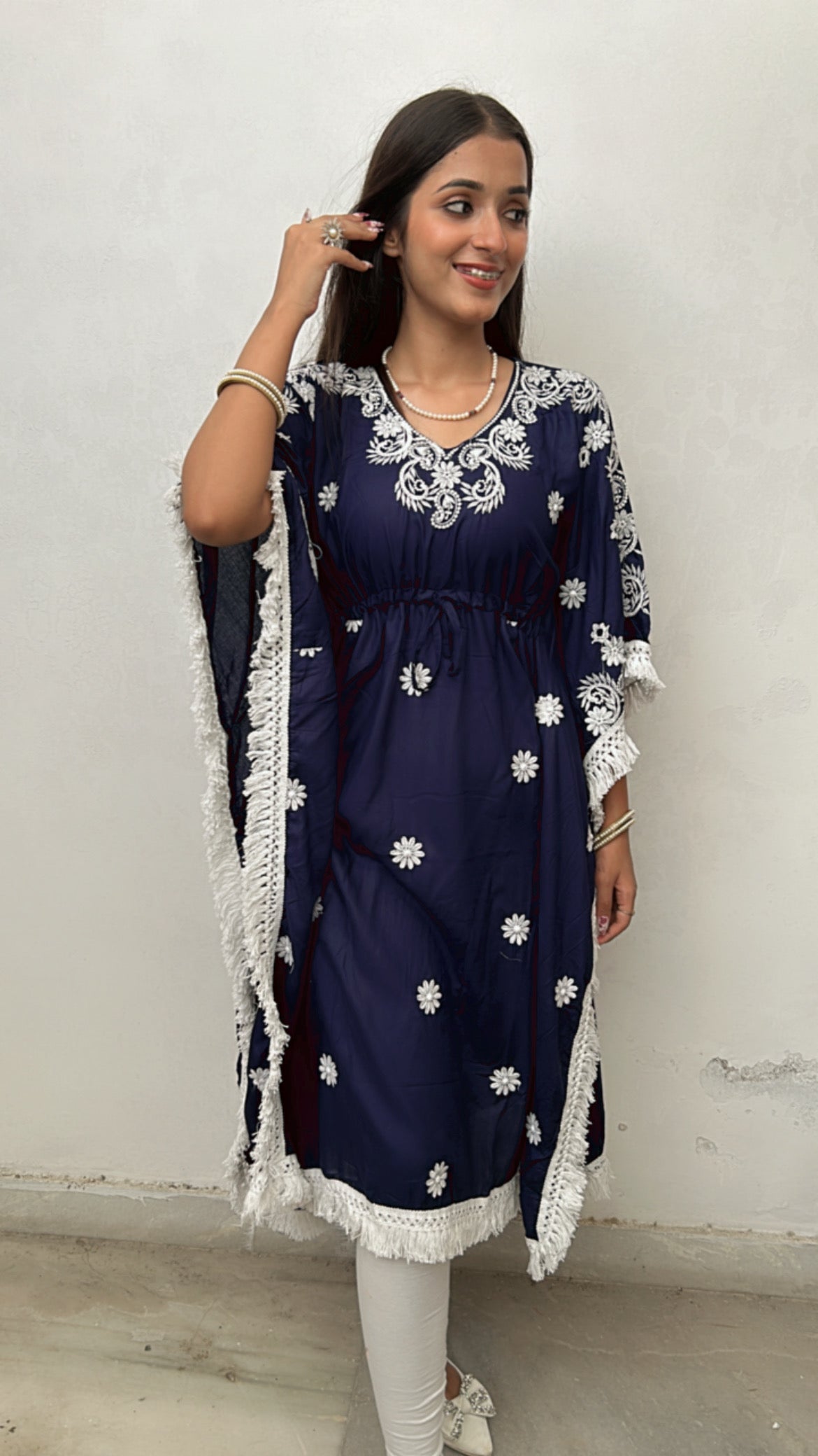 Sarvari Chikankari Kaftan