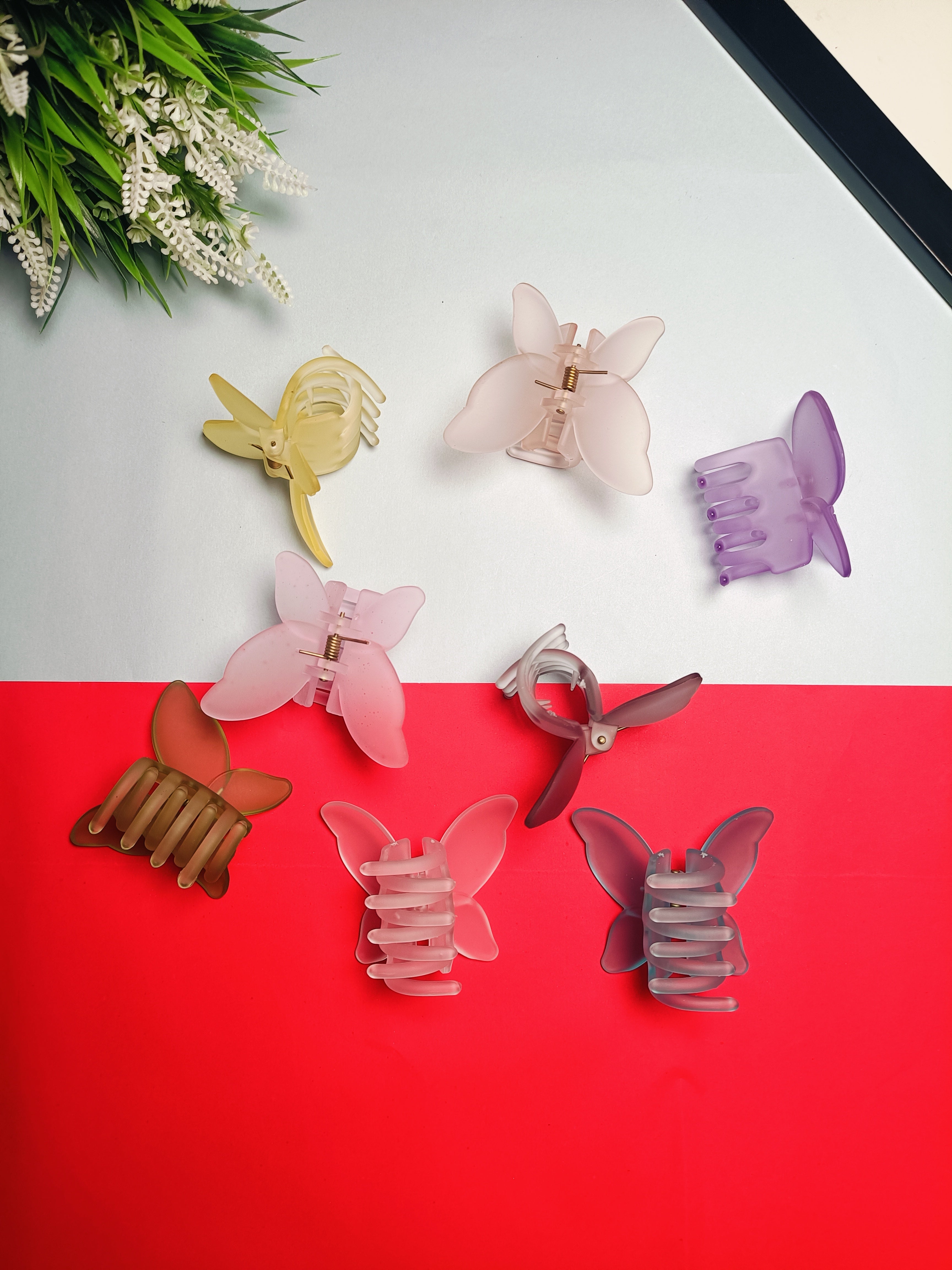 Butterfly Matt Claw Clip - Set Of 6