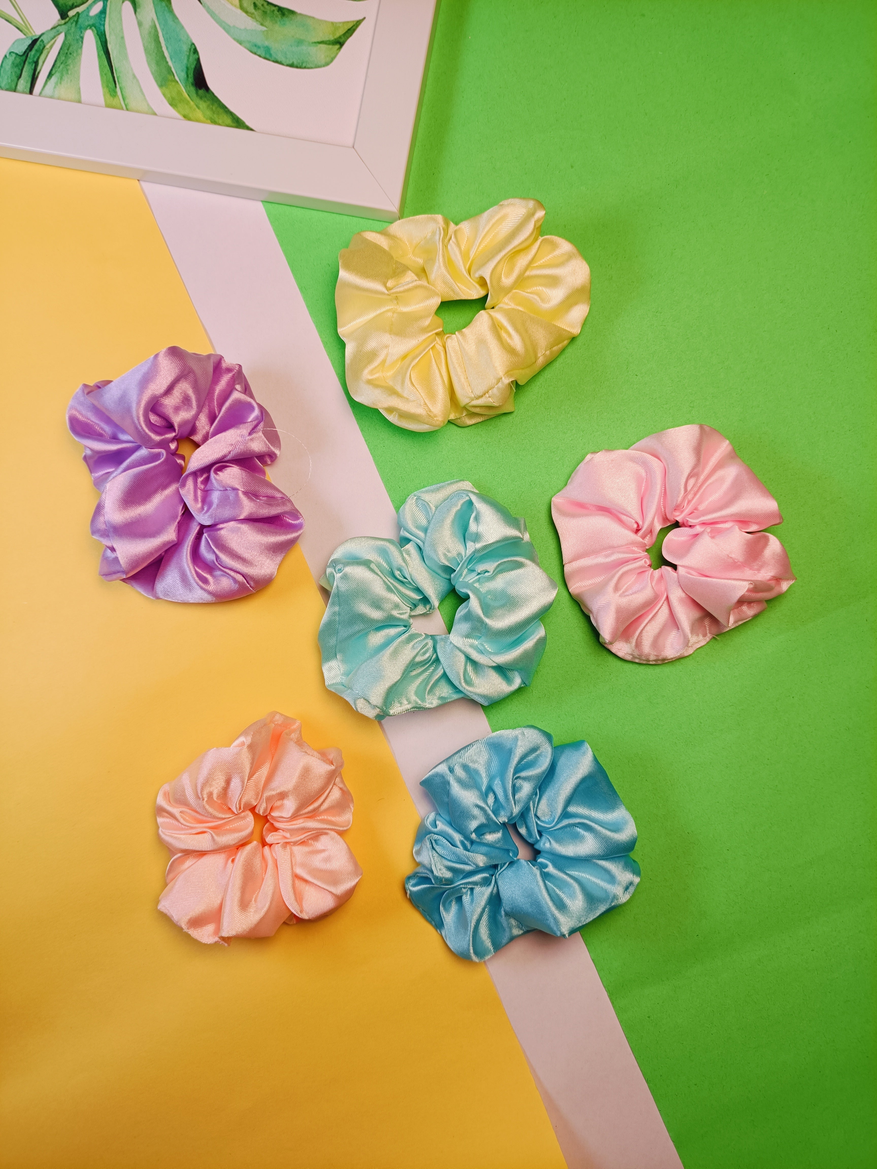 Silk Scrunchies - Set Of 6