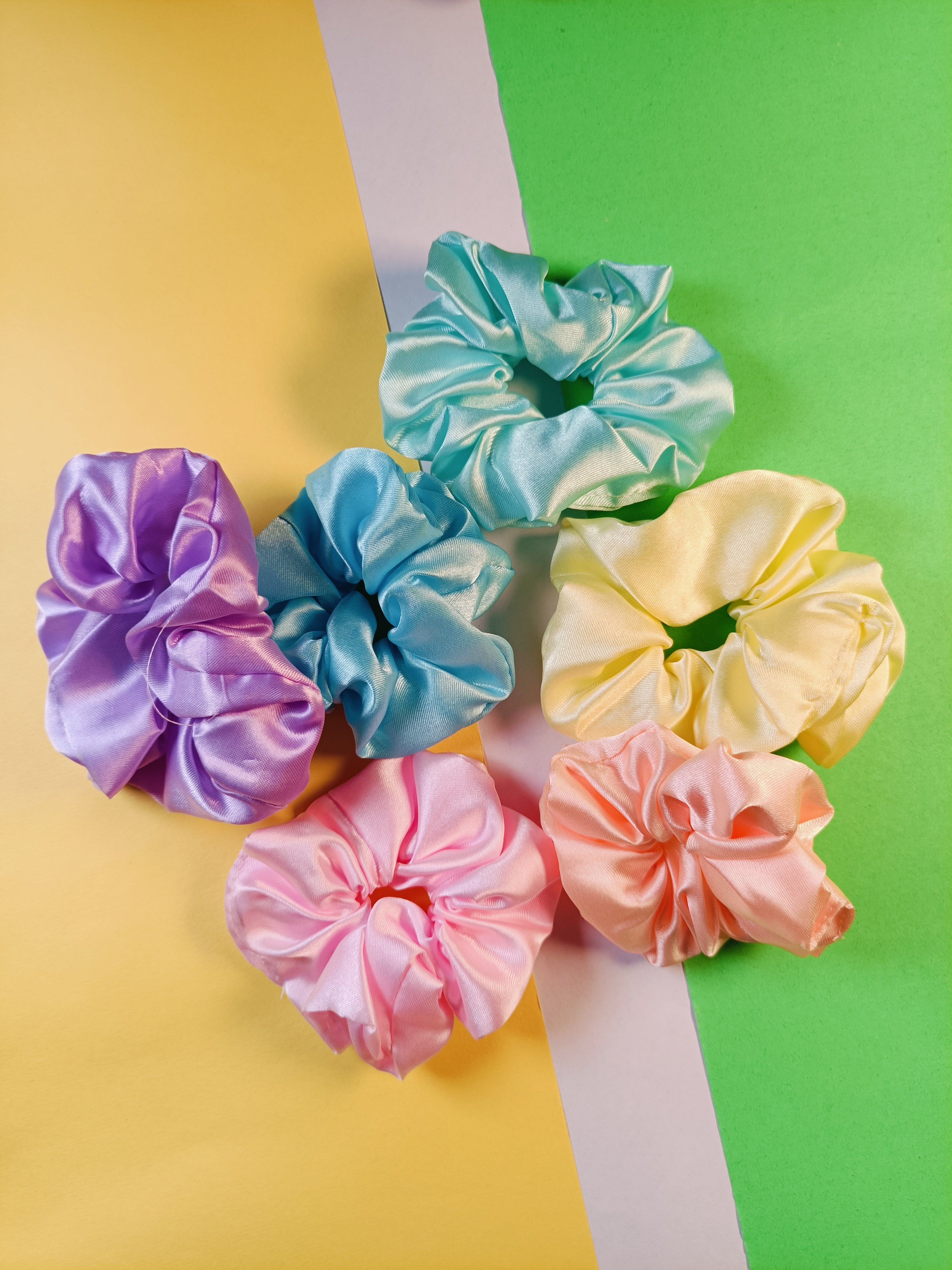 Silk Scrunchies - Set Of 6