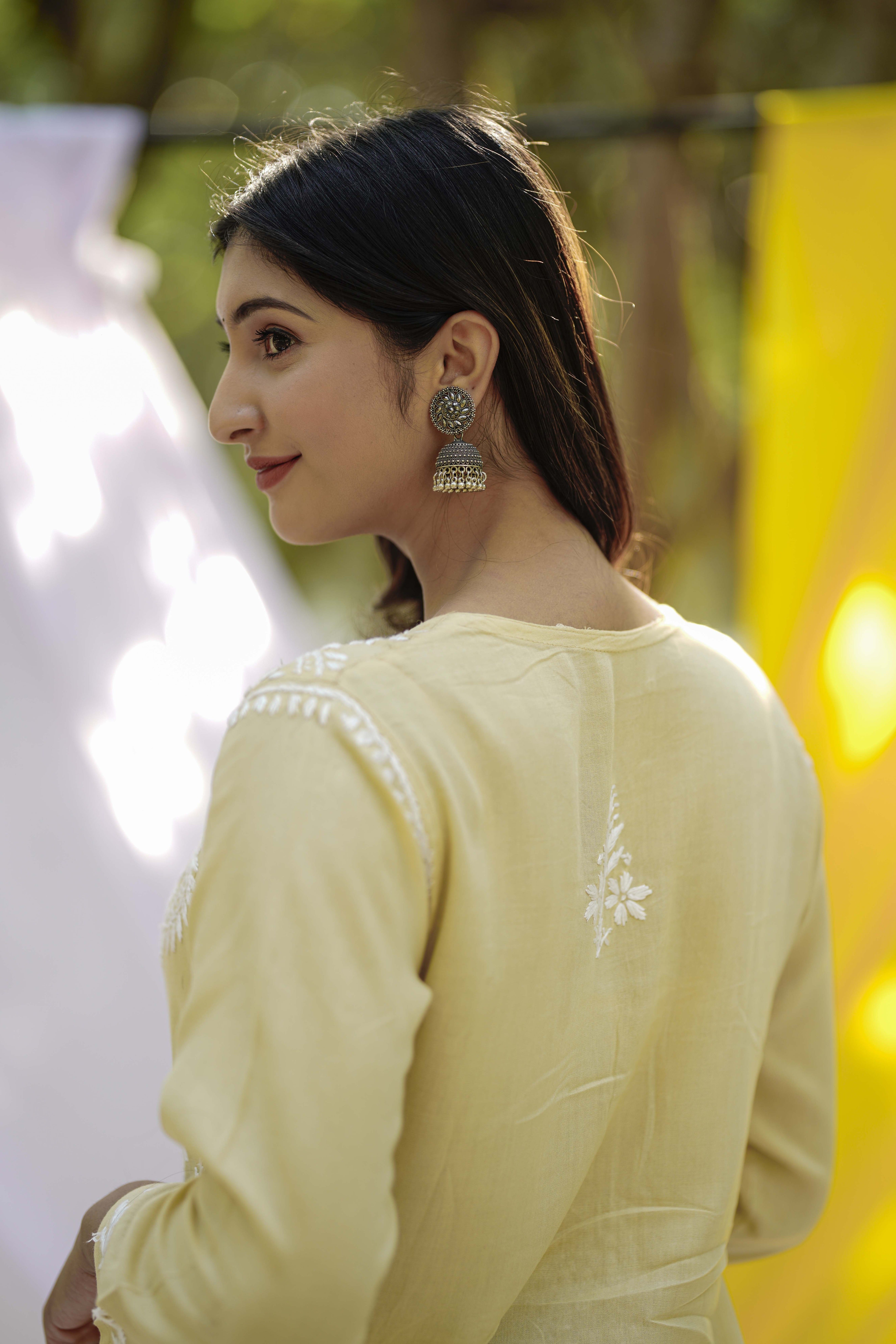 Modal Embroidered Chikankari Kurta