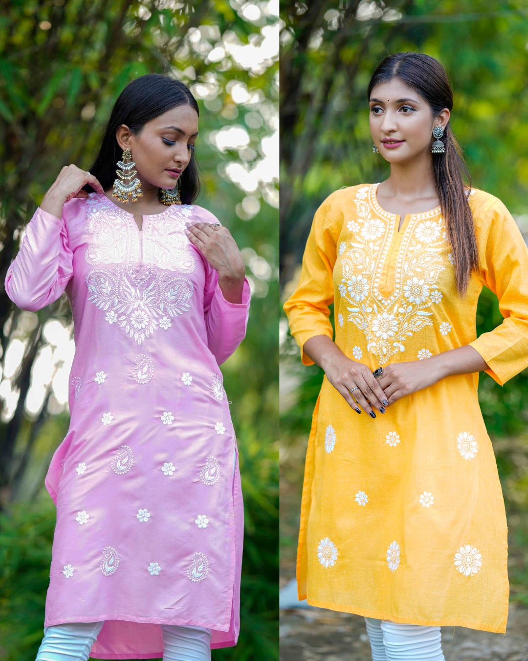 Yellow & Pink Chikankari Combo