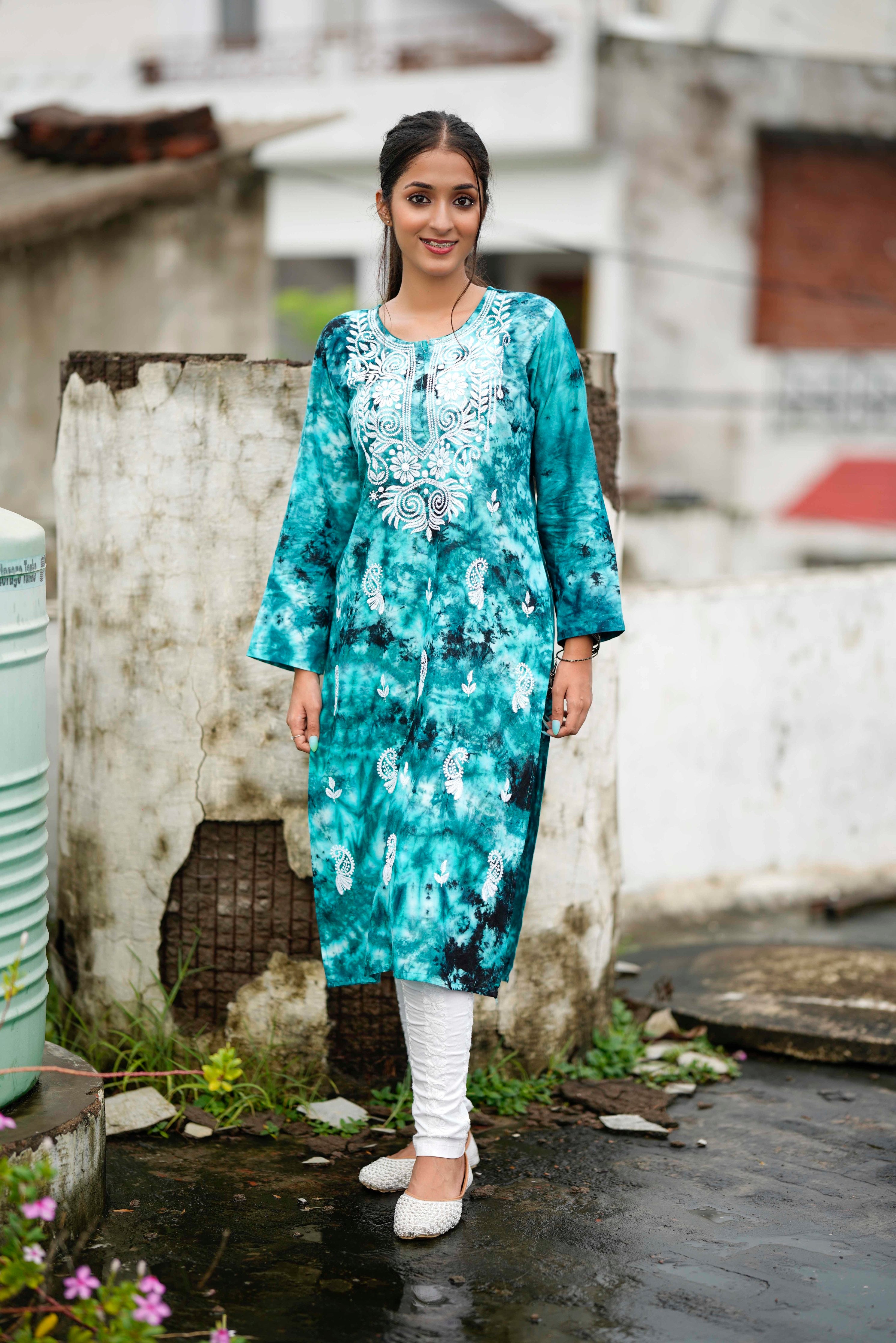 Pink & Sea Green Chikankari Combo