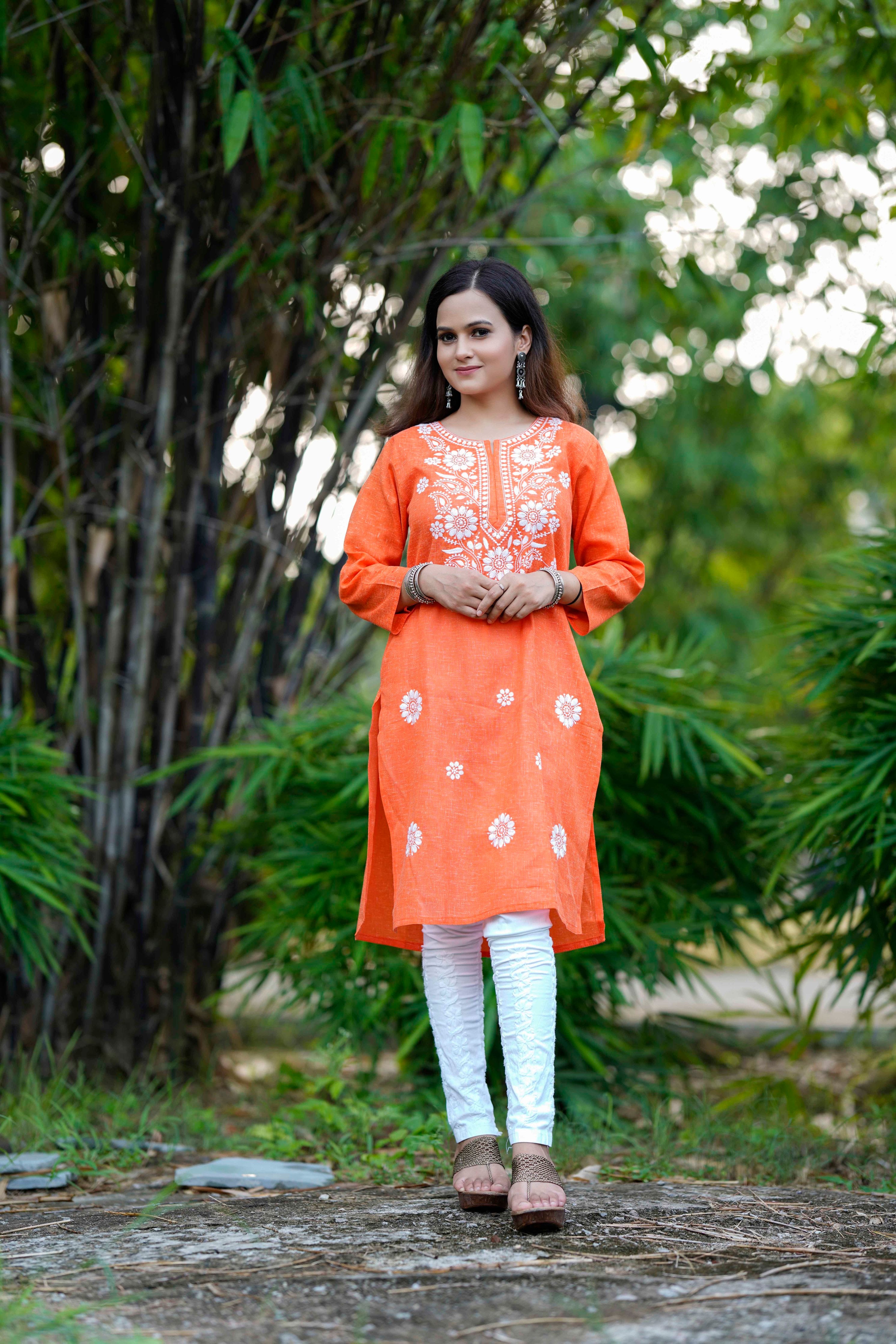 Red Appricot Premium Chikankari Combo