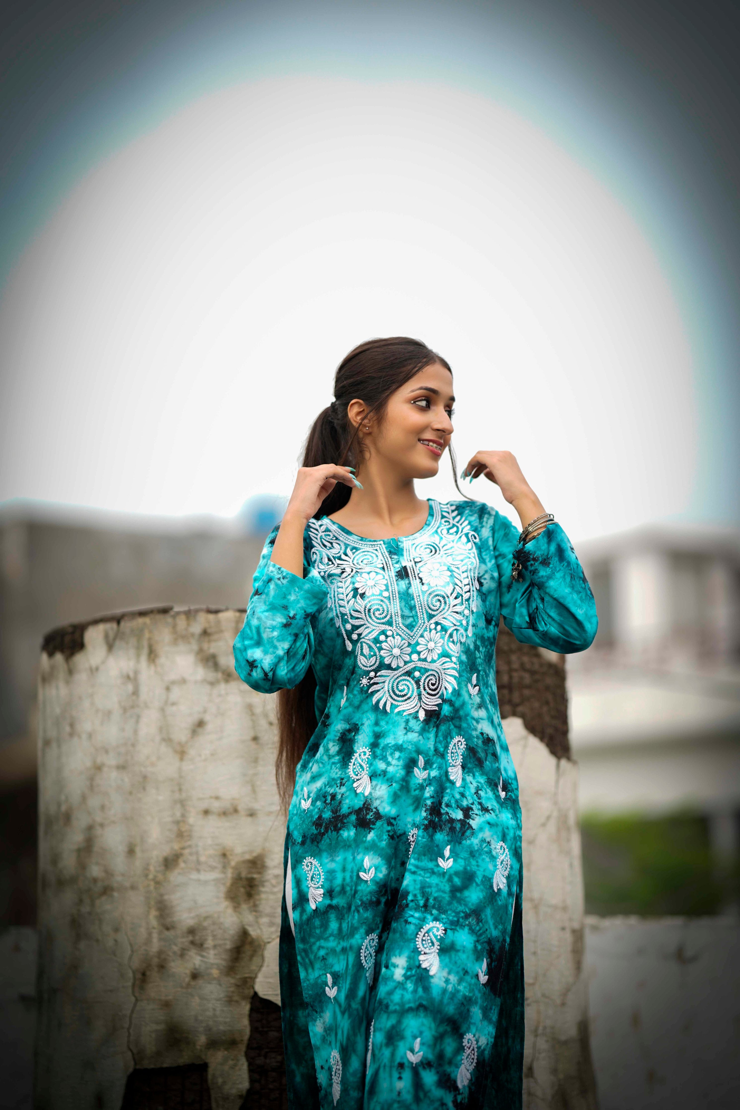 Sea Aura Straight Kurti