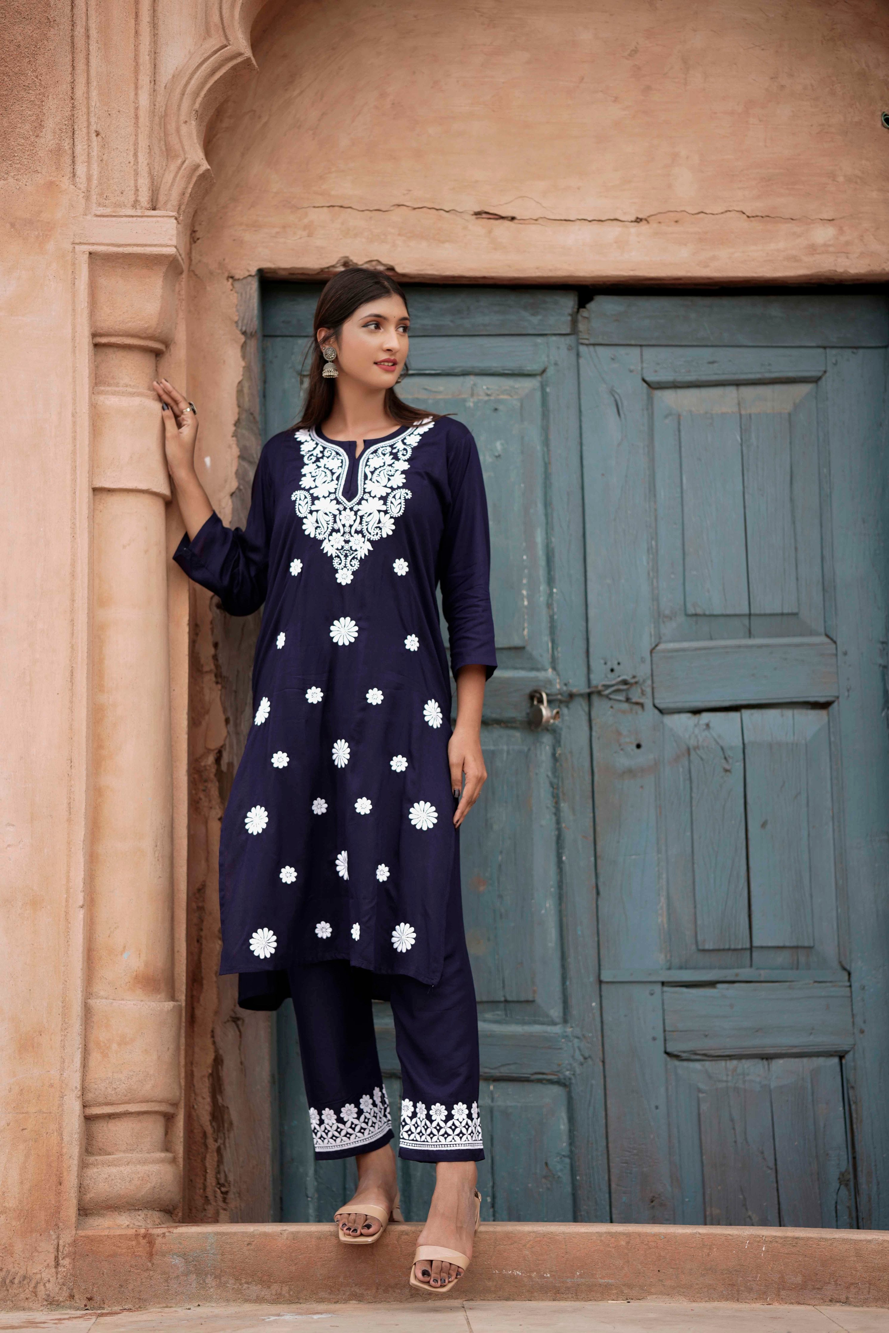 NAZAKAT NOOR CHIKANKARI MODAL CO-ORD SET