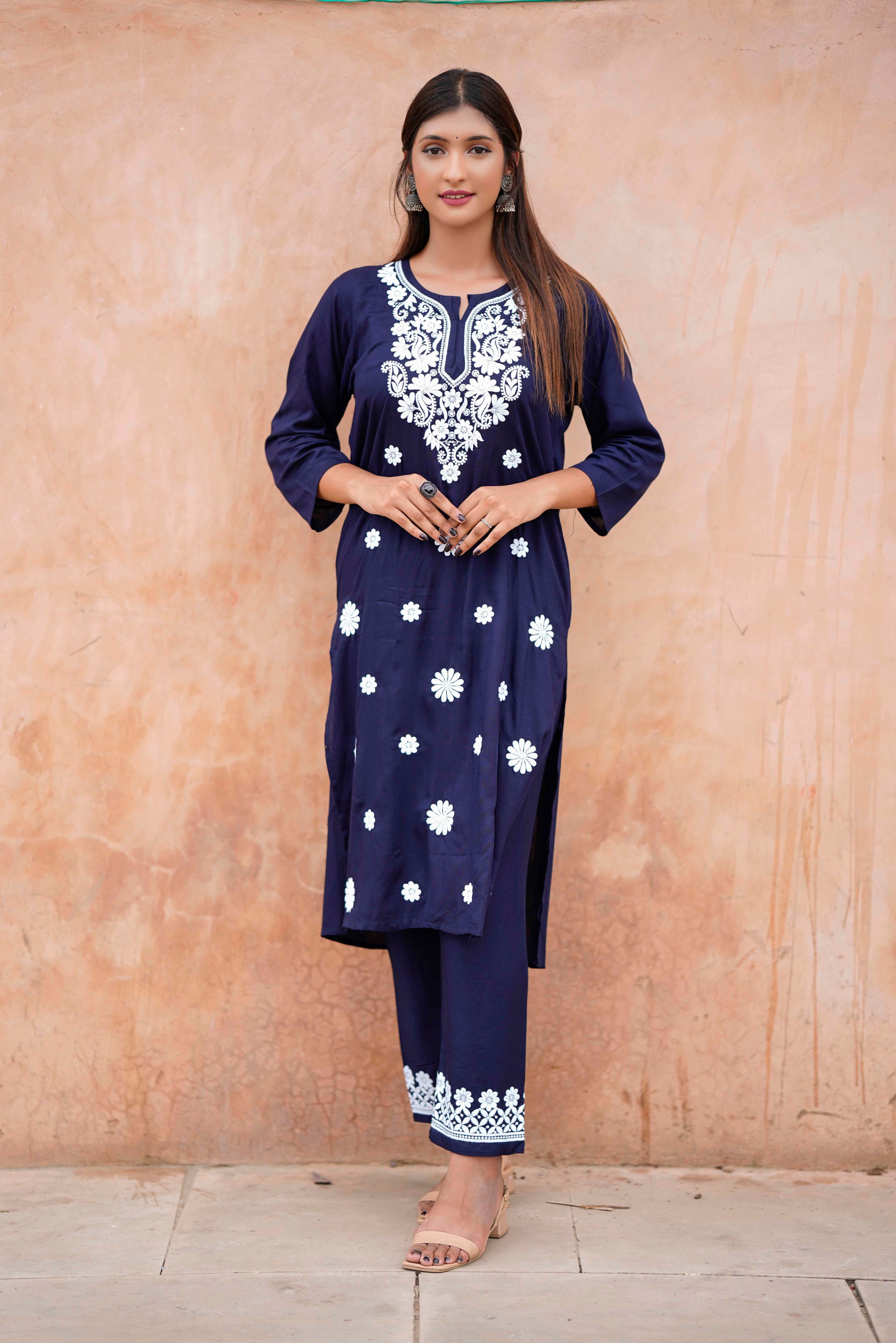 NAZAKAT NOOR CHIKANKARI MODAL CO-ORD SET