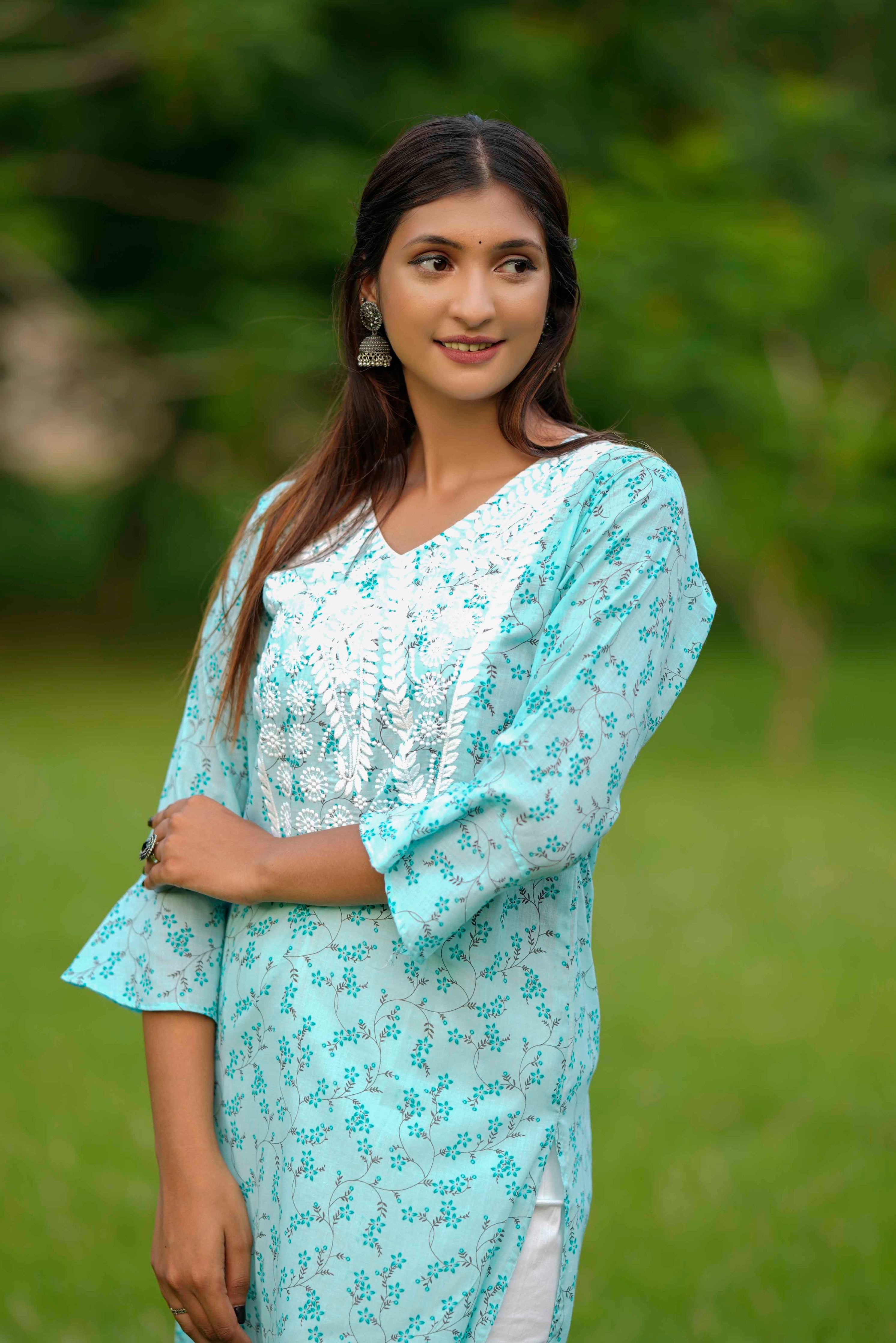 MYSTIC PALE BLUE MODAL KURTI