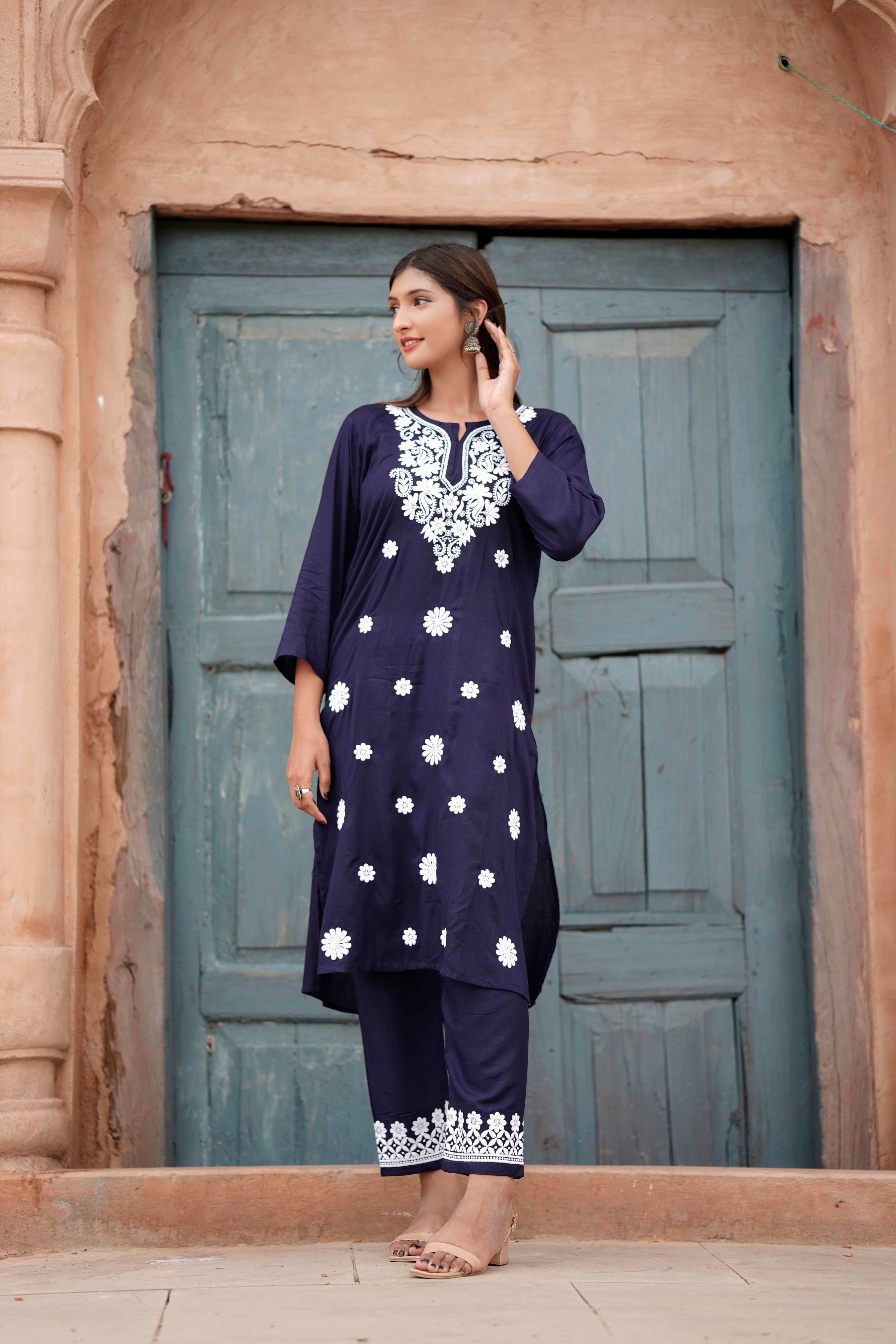 NAZAKAT NOOR CHIKANKARI MODAL CO-ORD SET