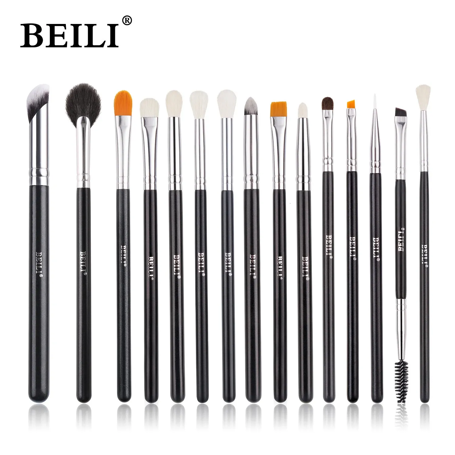 Eyebrow Tool Kit - 15 Piece Professional Makeup Brush Set for Eyeshadow, Blending, Eyeliner & Eyelash Application