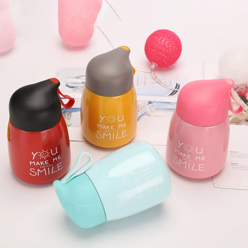 Stainless Steel Thermal Flask Water Bottle - 250ML Kids' Vacuum Bottle, Leakproof, Portable, Cute Design