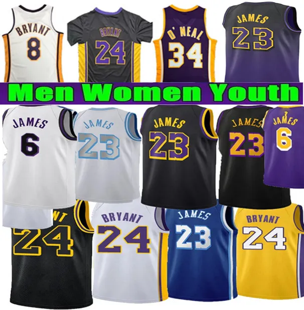 Basketball Jerseys for Kids - Youth Boys Stitched Jersey, Black Mamba Doncic Reaves Lakers Design