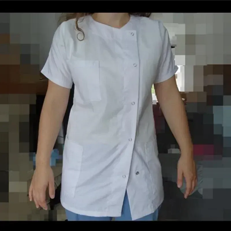 Women's White Scrubs Medical Scrubs Set: Lightweight Nurses Uniform, Top and Pants Included, Comfortable Workwear for Healthcare Professionals