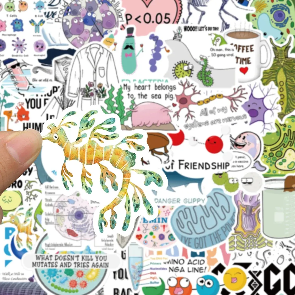 wholesale 10/30/50/100pcs Science Lab Biology Stickers Funny Aesthetic Decals Laptop Skateboard Motorcycle Phone Car Waterproof Sticker