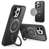 Premium N52 Magnet iPhone Case Translucent Matte Finish with Kickstand for 11-15 Pro Max Plus