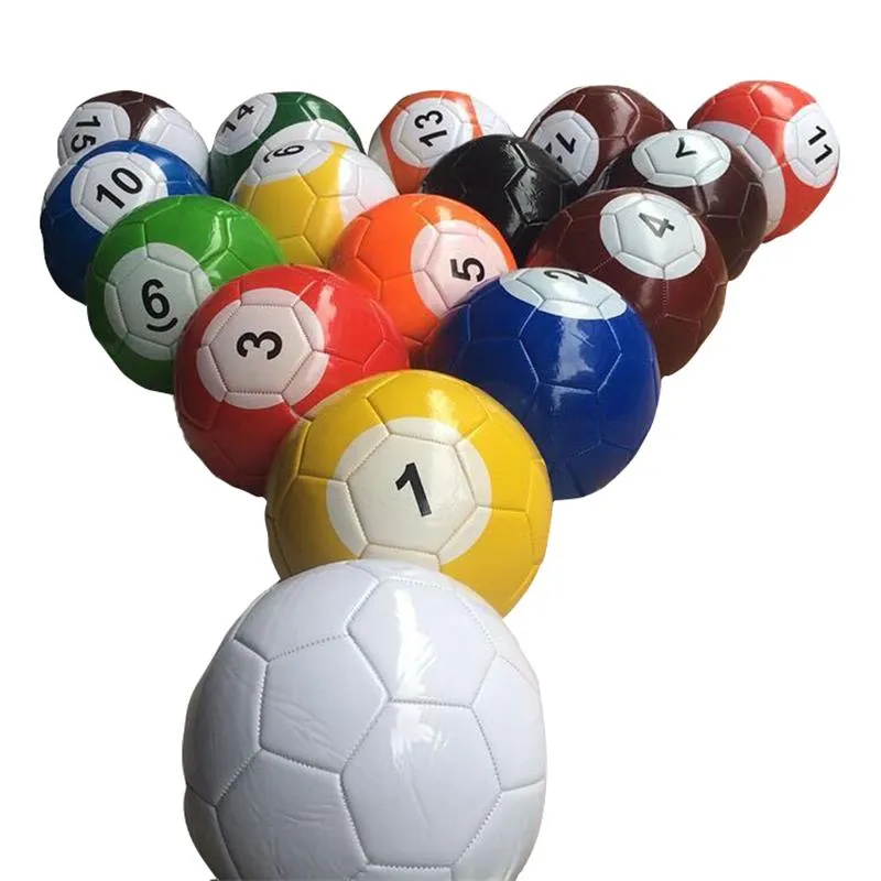 Billiard Pool Ball Set: Size 2 Soccer Ball & Football Ball Size 5 for Giant Snookball - 16-Piece Snooker Street Game Set
