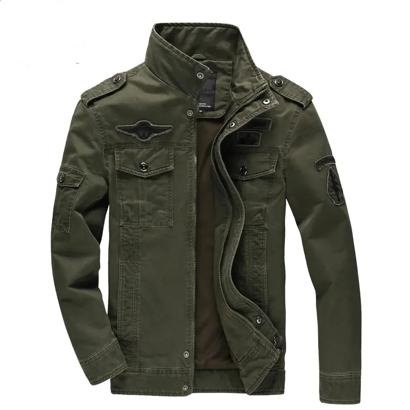 Mens Military Jackets - Lightweight Spring Autumn Cargo Jacket Plus Size Cotton Blend