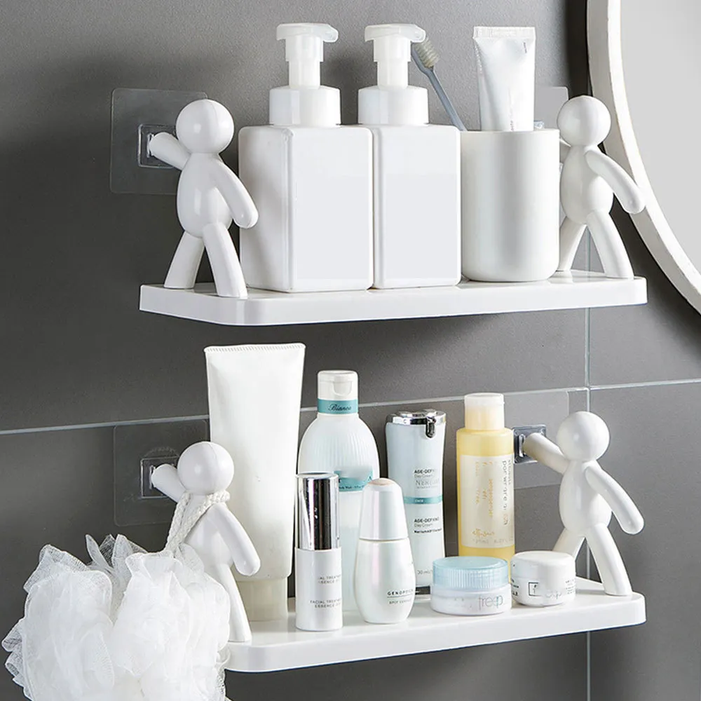 Bathroom Wall Storage Shelves Corner Bathroom Shelves - No-Drill Adhesive Corner Shelf Shower Caddy, Shampoo Holder, Cosmetic Toilet Organizer for Bathroom & Kitchen