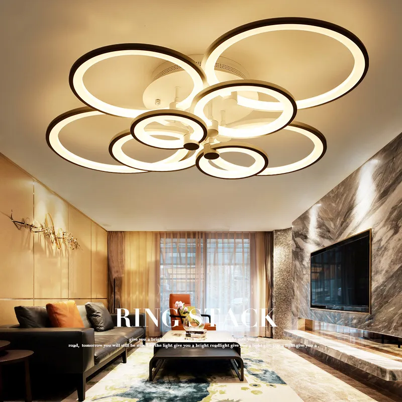 Remote Control LED Ceiling Light Fixture, Dimmable Modern Ceiling Lamp for Living Room Bedroom, 2024 Upgraded