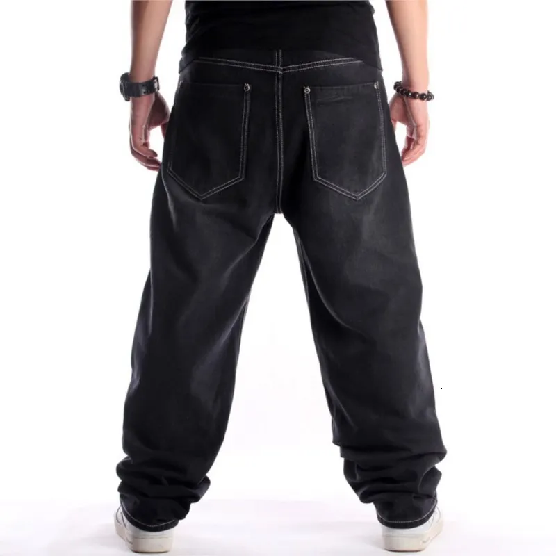 Hip Hop Jeans Men Baggy Denim Trousers, Skate Jeans Mens Oversized Loose Fit Streetwear Jeans for Dance and Rap, Size 30-46