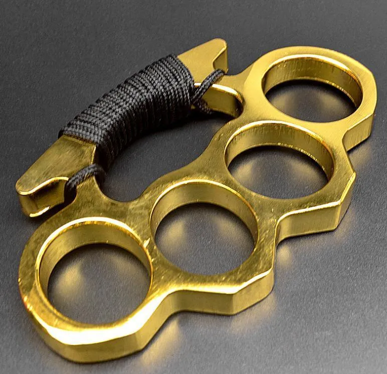 Metal Knuckle Duster: Heavy-Duty Brass Knuckles with Rope Grip for Personal Protection, Compact & Durable Self Defense Tool